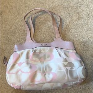 Pink and cream Coach purse